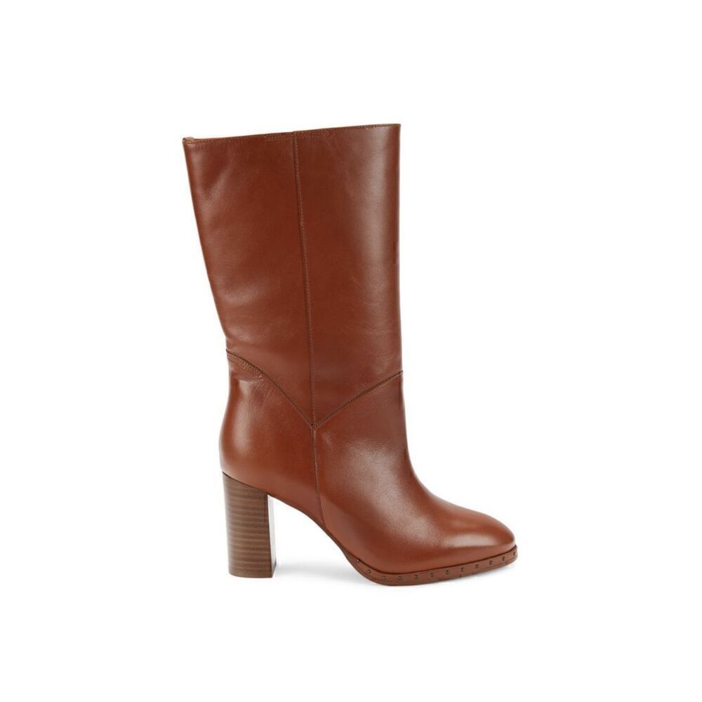NEW $419 ALLSAINTS Brown Mille Block Heel Boot Women’s Size 8 EU 38